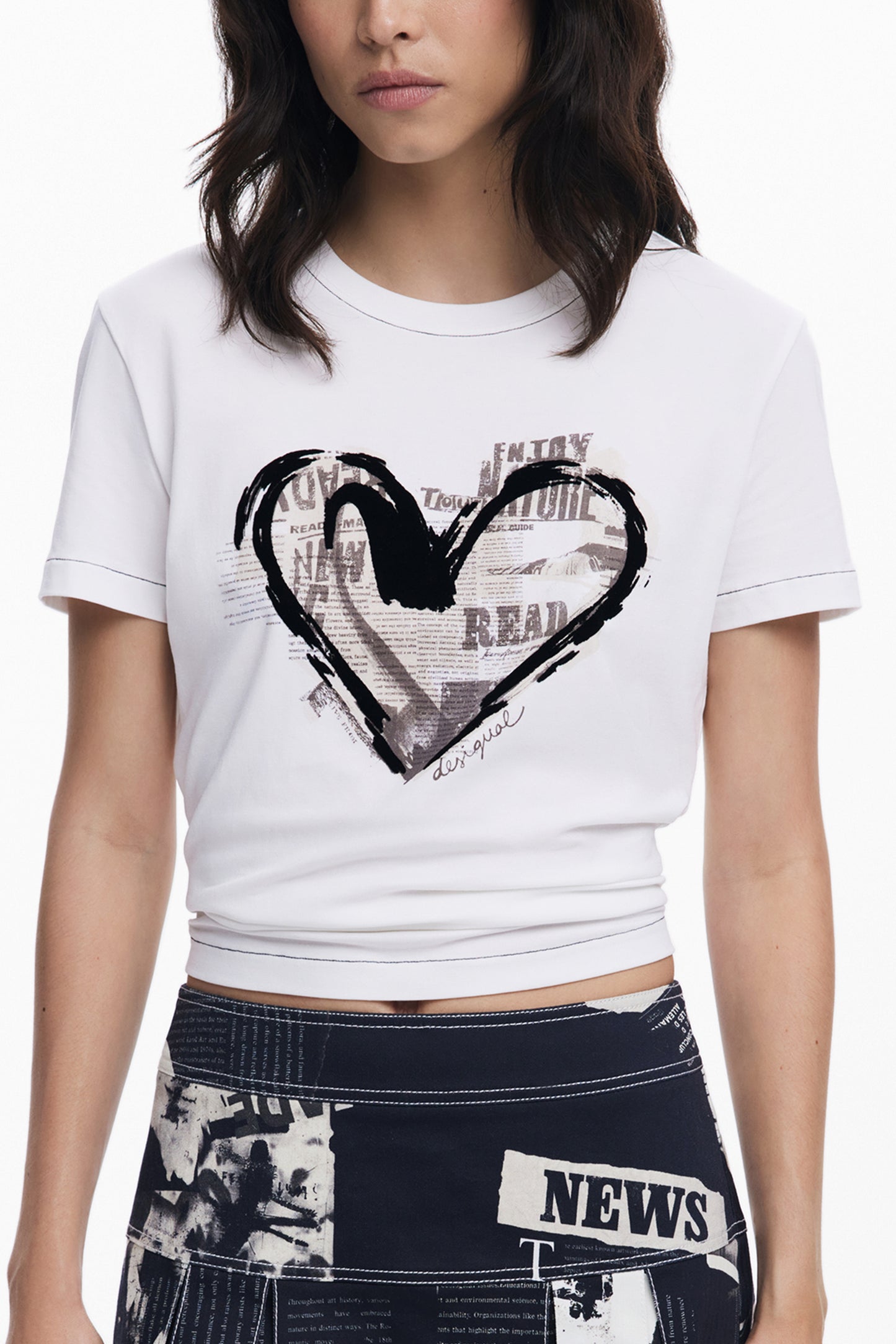 DESIGUAL WOMEN'S SHORT-SLEEVE T-SHIRT WHITE-0